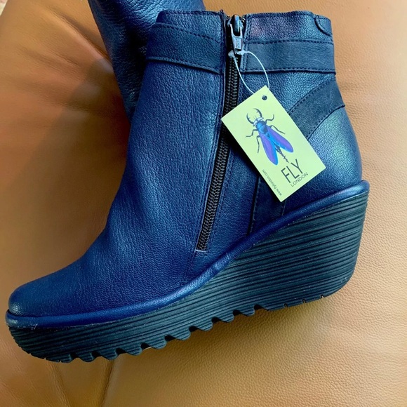 fly london navy blue shoes